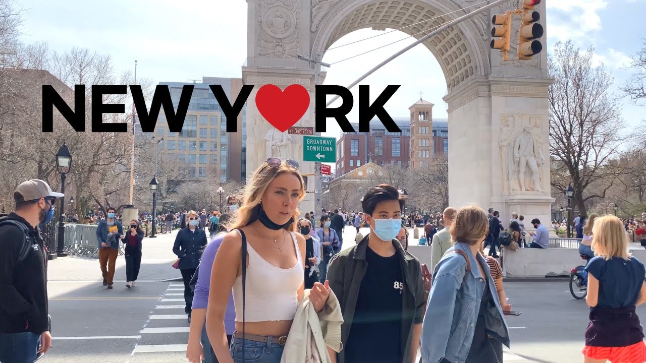 [4K] 🇺🇸NYC Spring Walk / Вашингтон-сквер-парк, Вашингтон-Мьюс, Манхэттен. 27 марта 2021 г. 