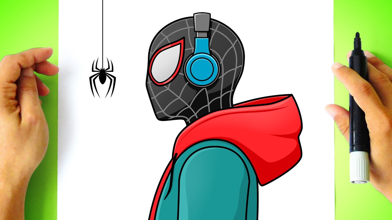 Como DESENHAR MILES MORALES HOMEM ARANHA - Cómo DIBUJAR a SPIDERMAN MILES MORALES - Drawing Tutorial