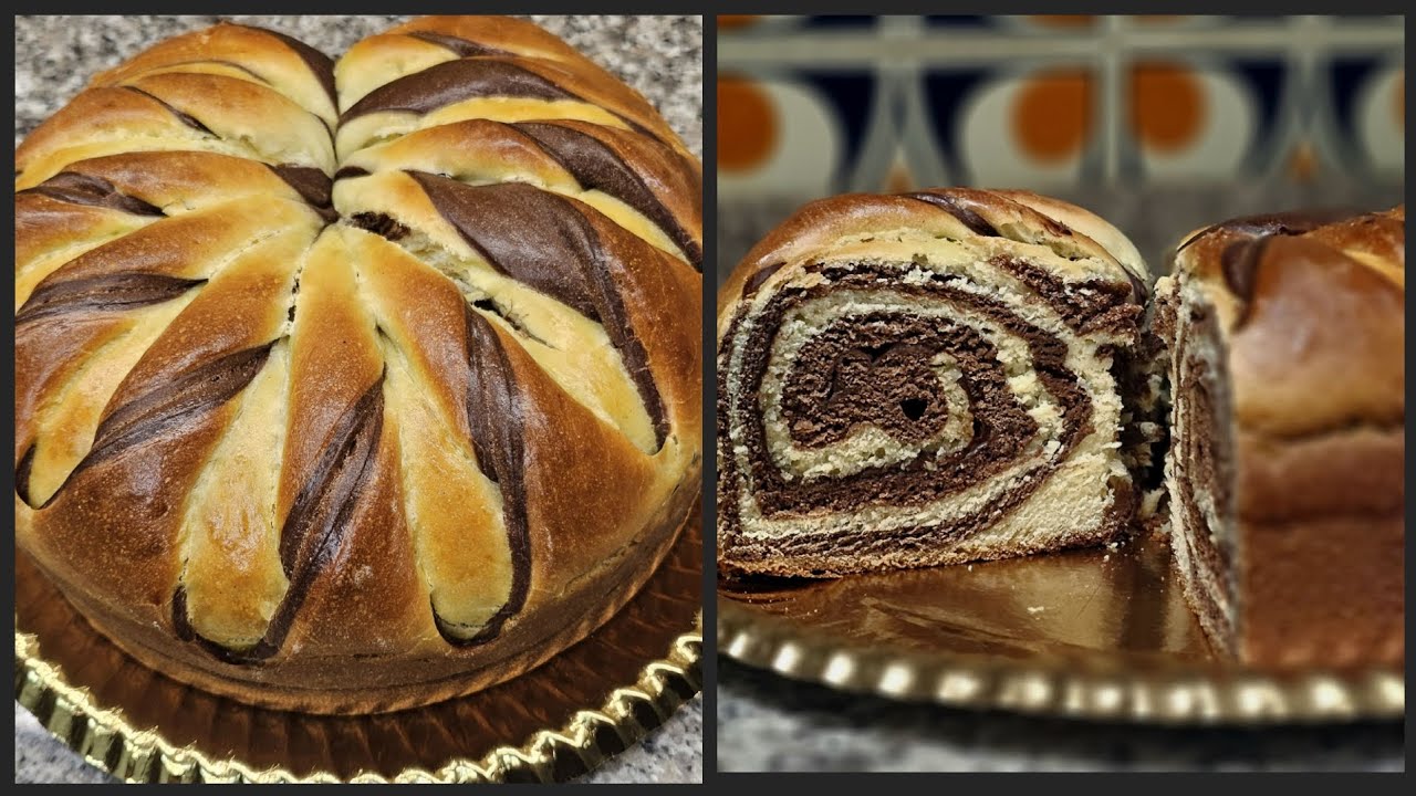 Pan brioche bicolore ripieno di cioccolato 🍫 | golosissimo 😋