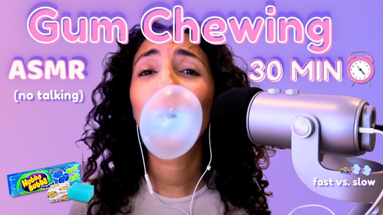 30 Minute Gum Chewing ASMR | No Talking | Satisfying Mouth Sounds