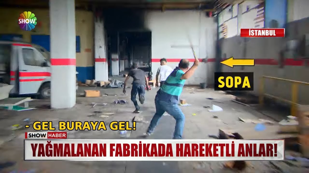 Yağmalanan fabrikada hareketli anlar!