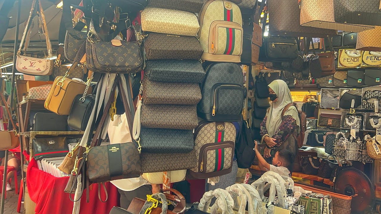 FAKE DESIGNER BRANDED HANDBAGS,SHOES MARKET SHOPPING SPREE IN MALAYSIA(4K HDR)|FAKE MARKET MALAYSIA