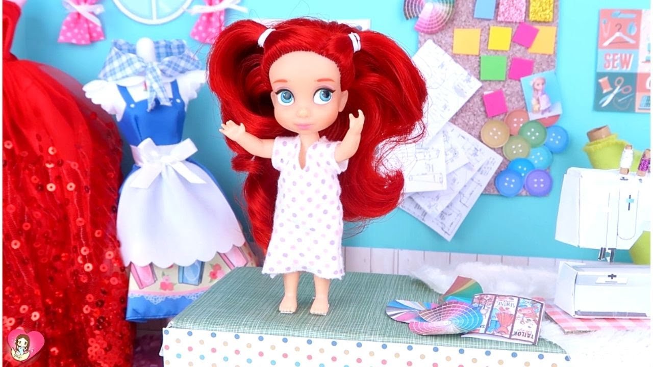 I MAKE A BIRTHDAY DRESS FOR MY MY DOLL ARIEL | Luna's Toys