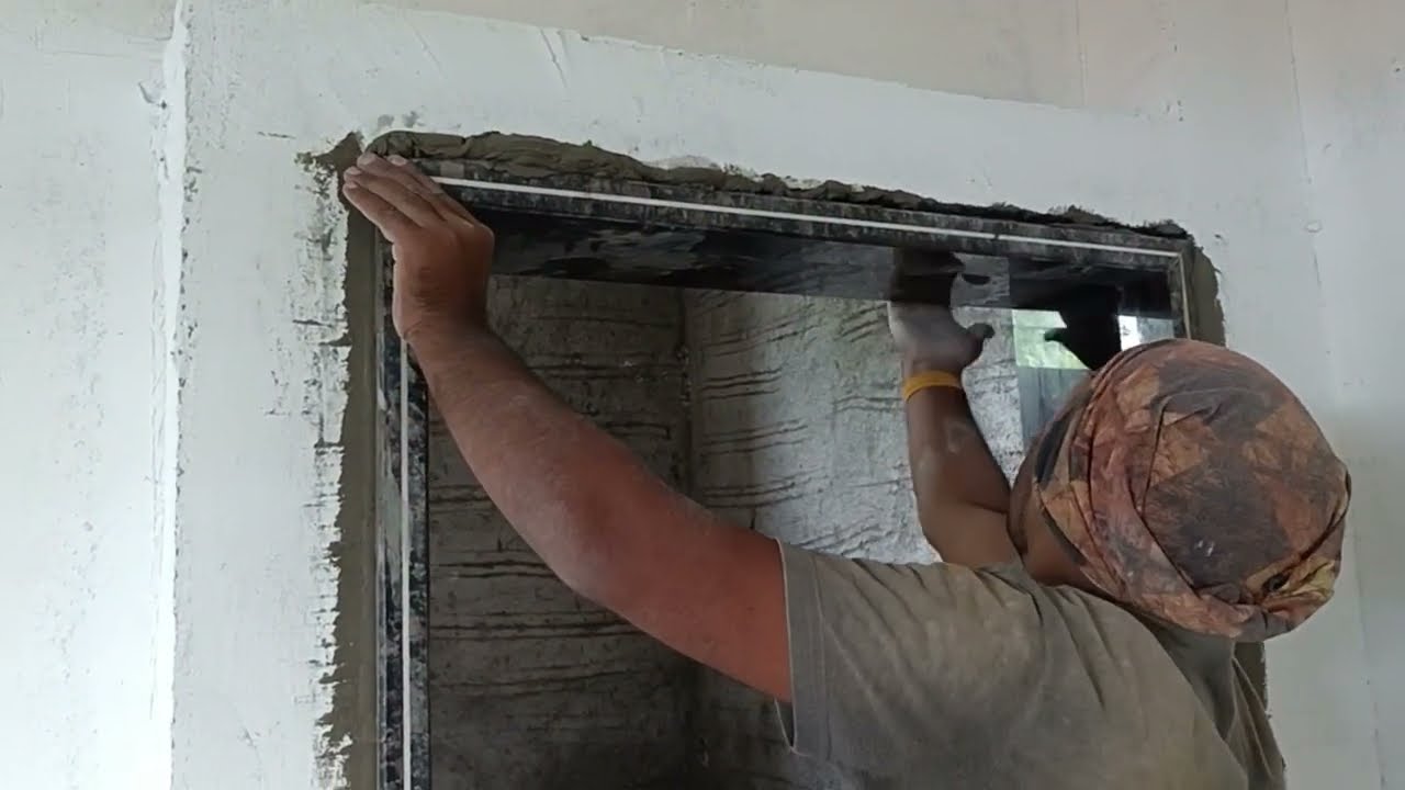 wow amazing technique granite  door fitting #construction #tiles #granite