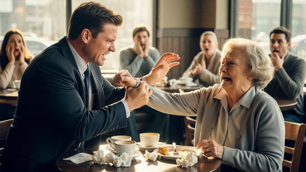 Evil CEO Abuses His Mother at a Cafe — Waitress Calls 911 After Seeing the Silent SOS Signal