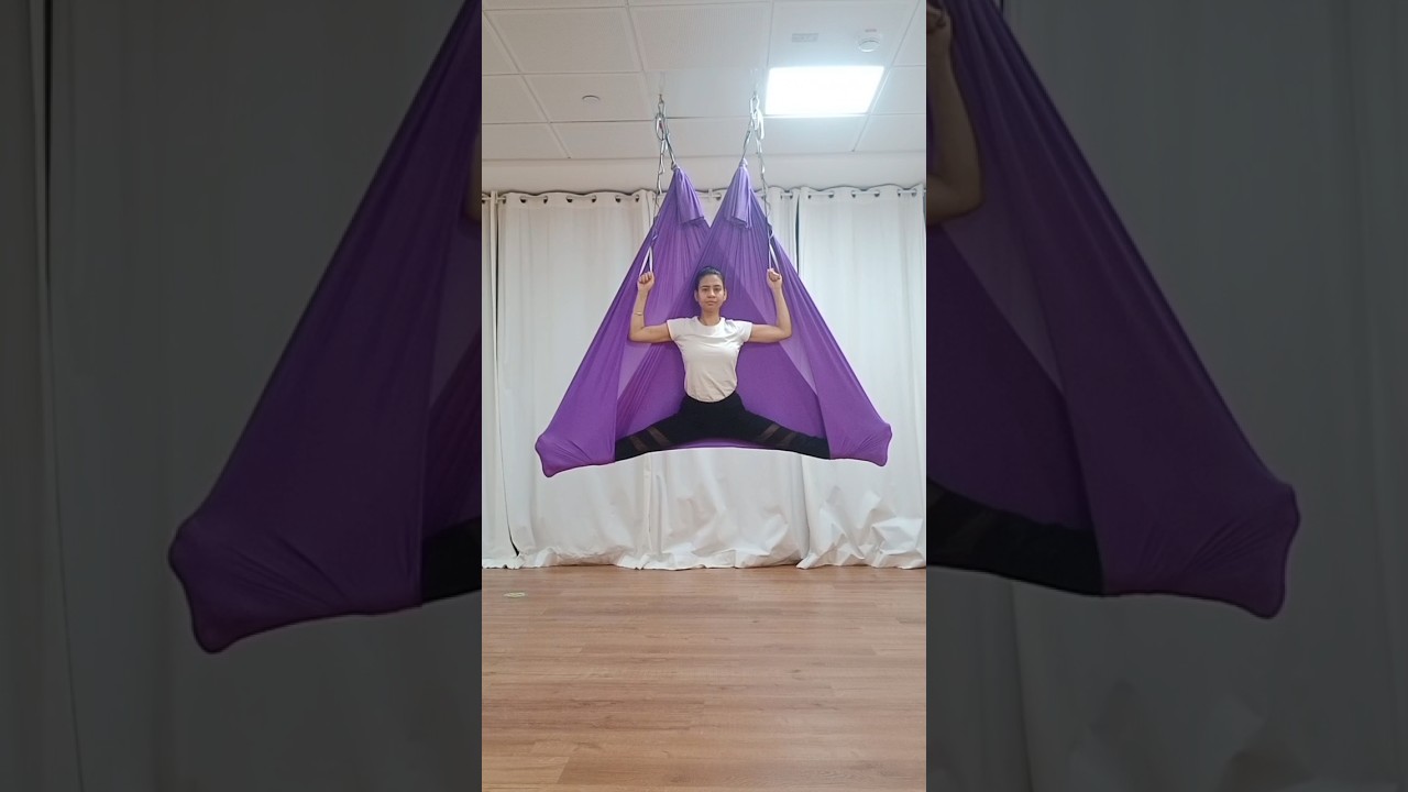 Aerial split part-2 #aerialyoga #youtubeshorts #shorts
