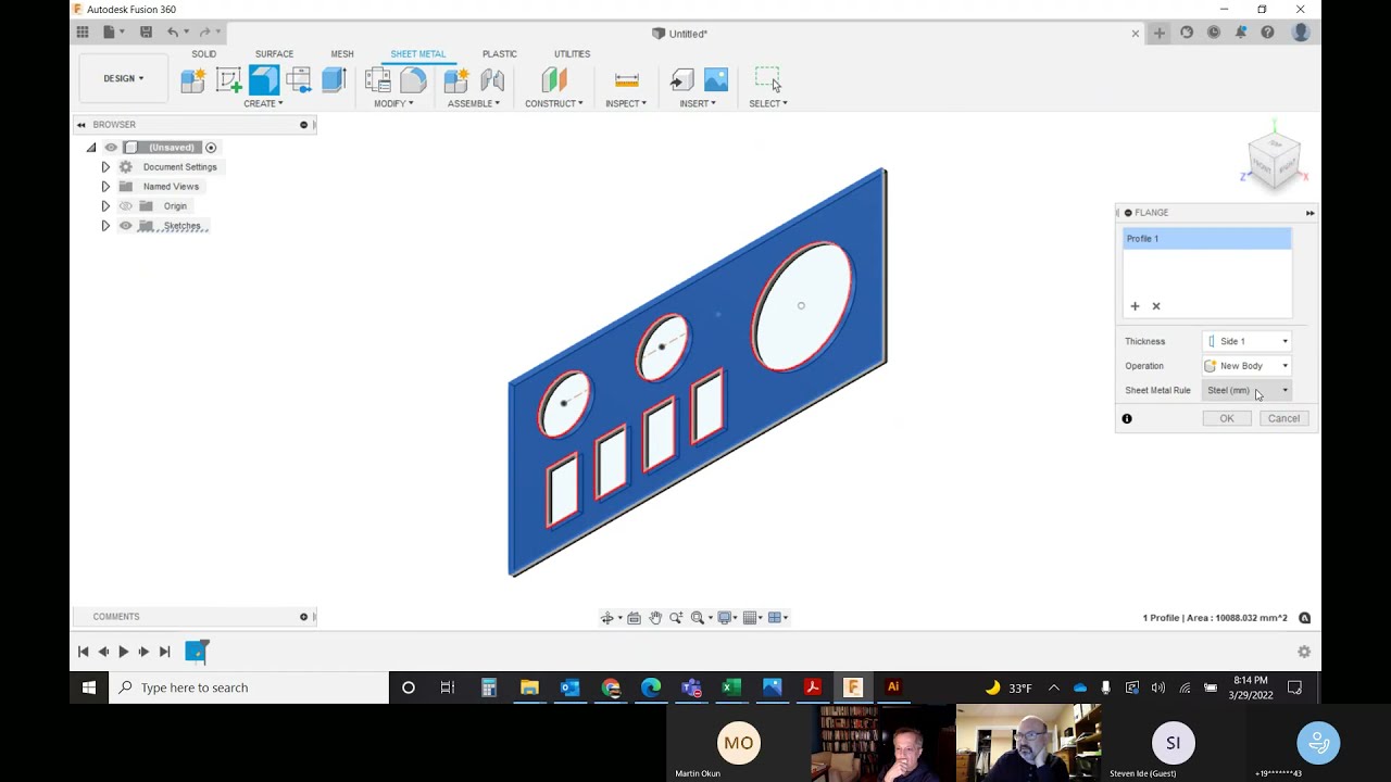 Fusion 360 - Sheet Metal, making a gauge pod for a car