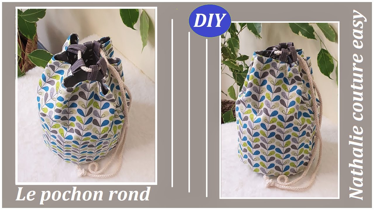 un tutoriel pour confectionner ce pochon rond par Nathalie couture easy