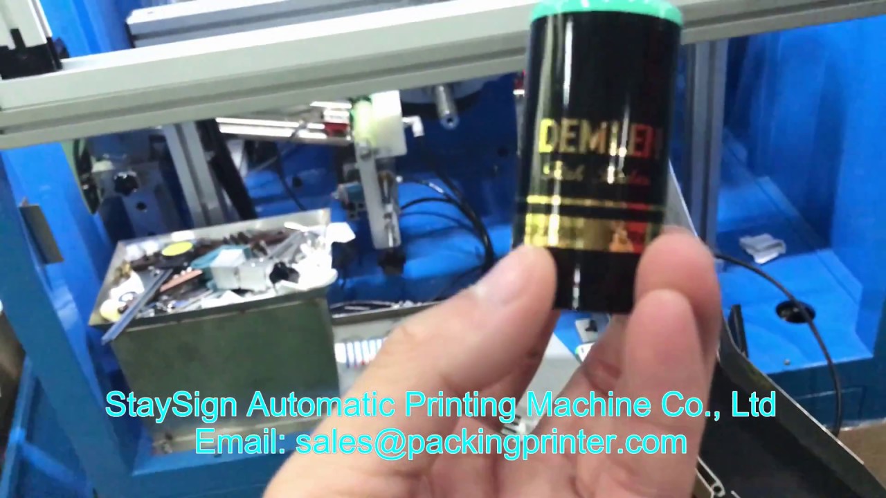 Fully Automatic Hot Foil Stamping Machine For Printing On Side Of Bottle Lid Caps And Closures