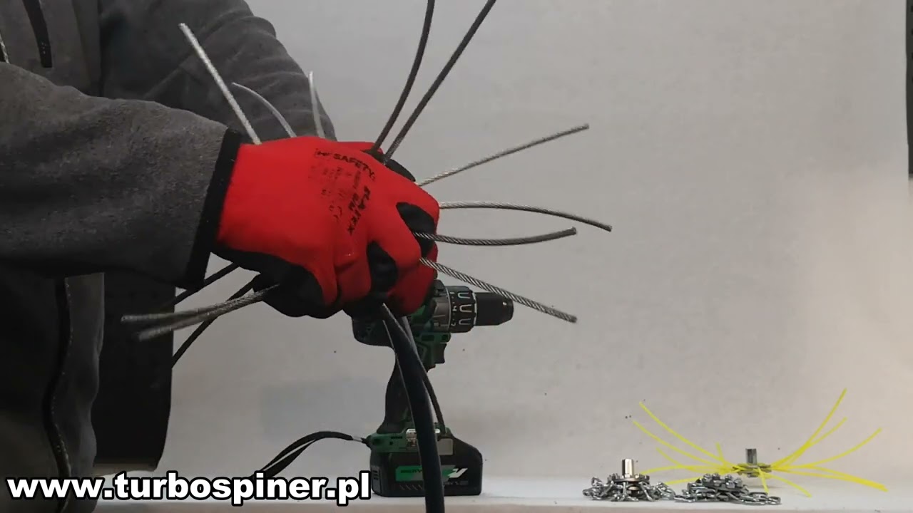 TURBOSPINER - Sada na čištění komínů pro vrtačku - rotační čištění komína řetízkem