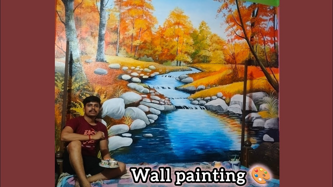 Beautiful wall painting ideas/ landscape painting 🖌️
