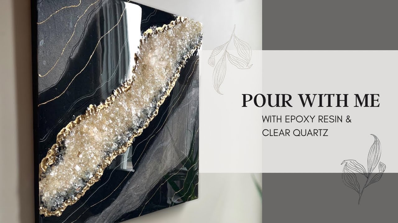 Tourmaline | Epoxy Resin & Crystal Clear Quartz Canvas