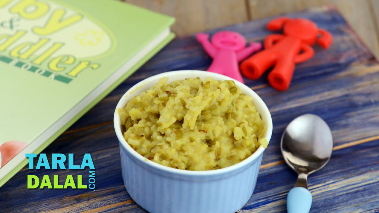 Cabbage Moong Dal Khichdi (10 to 12 month old baby) by Tarla Dalal