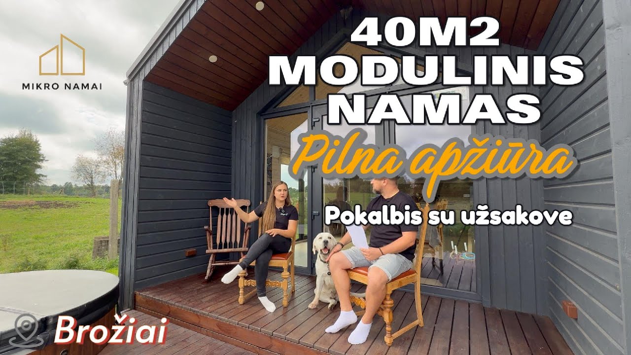 40m2 modulinis namas su antresole ir terasa ( Rimgailos ūkis)
