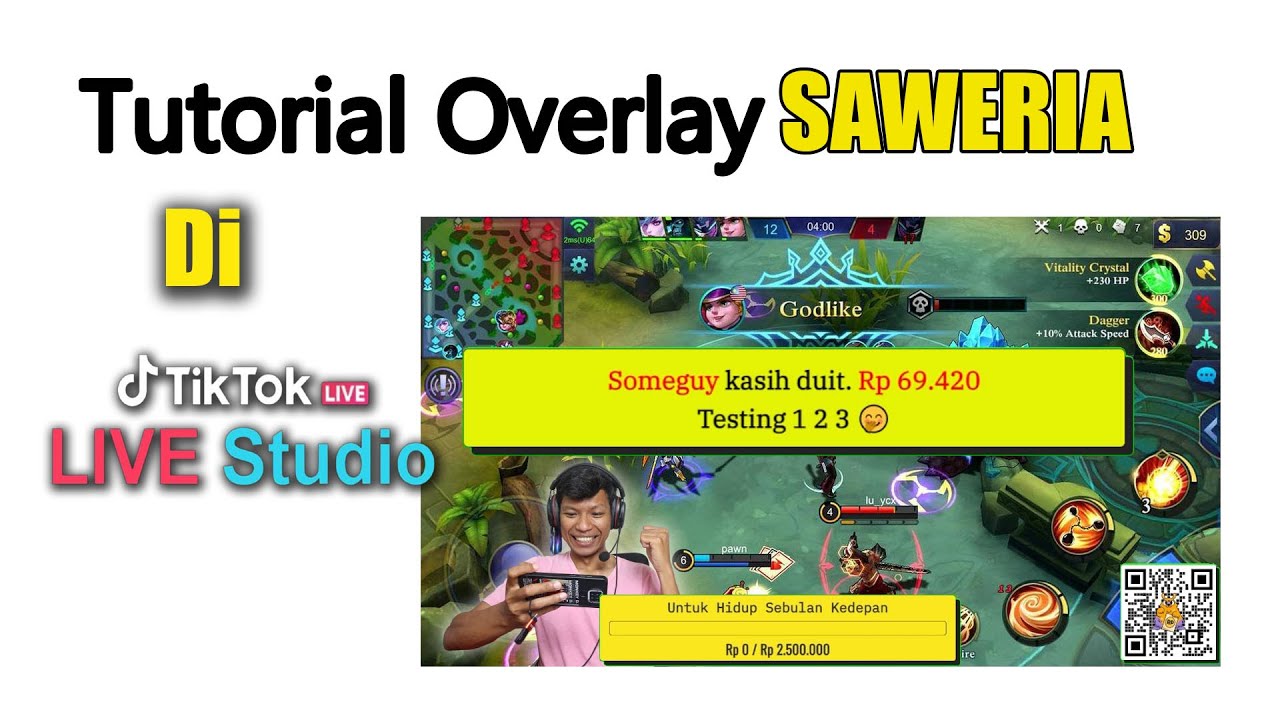 Tutorial Tiktok Live Studio | Cara menambahkan Overlay Dan Notifikasi DONASI  SAWERIA