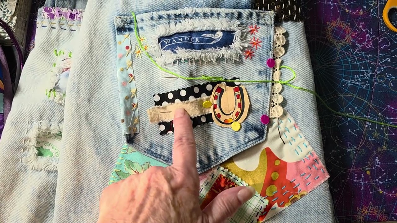 Slowstitching magic #handstitching #upcycle #magicmaking #intentions #stitchingwitchery #sewing 