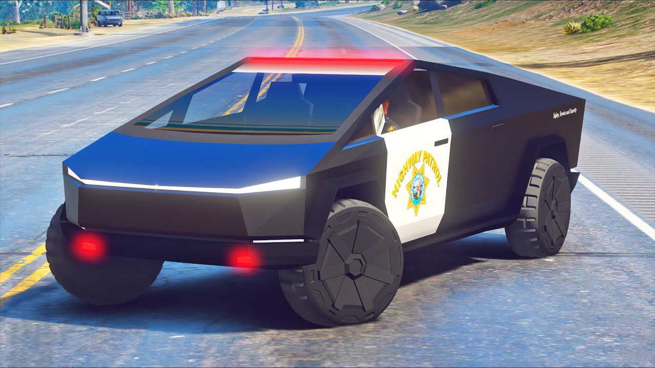 Highway Patrol in a Police TESLA CYBERTRUCK in GTA 5!! (Police Mod)