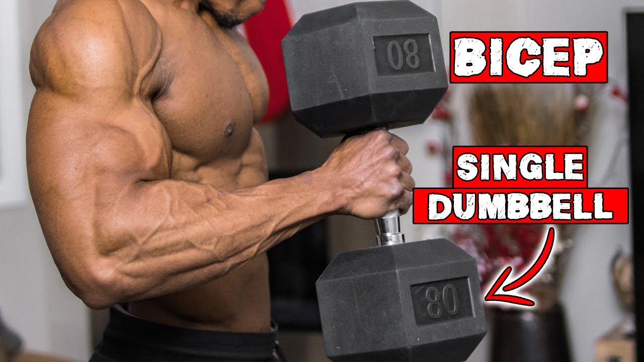 SINGLE DUMBBELL BICEP WORKOUT AT HOME | WORKOUT WITH ONLY ONE DUMBBELL!