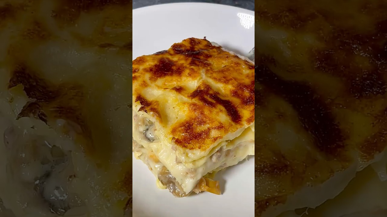 Лазанья с колбасой и грибами 😍 #лазанья #лазаньясколбасойигрибами #легкоильдичноиоченьвкусно