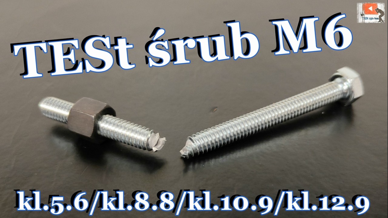 TESt✔ Śruba M6 kl.5.8 kl.8.8 kl.10.9 kl.12.9 na rozciąganie Jak mocne są śruby M6 na kluczyk 10 👀✔