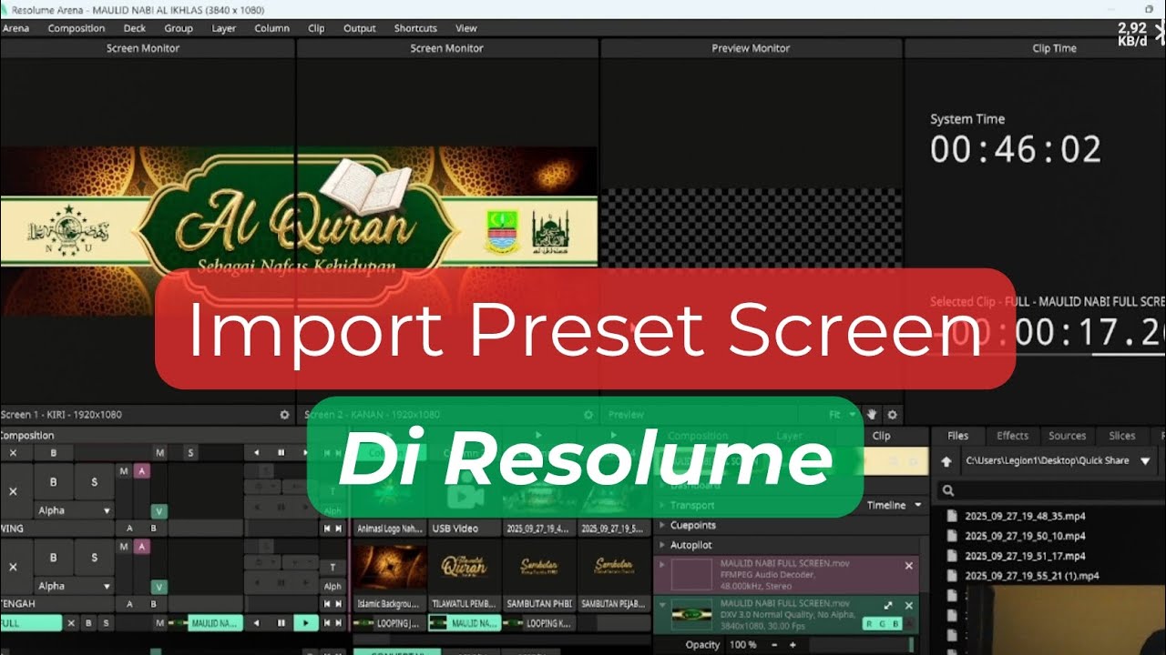 Import Preset Resolume Arena dalam 1 Menit! (No Ribet)