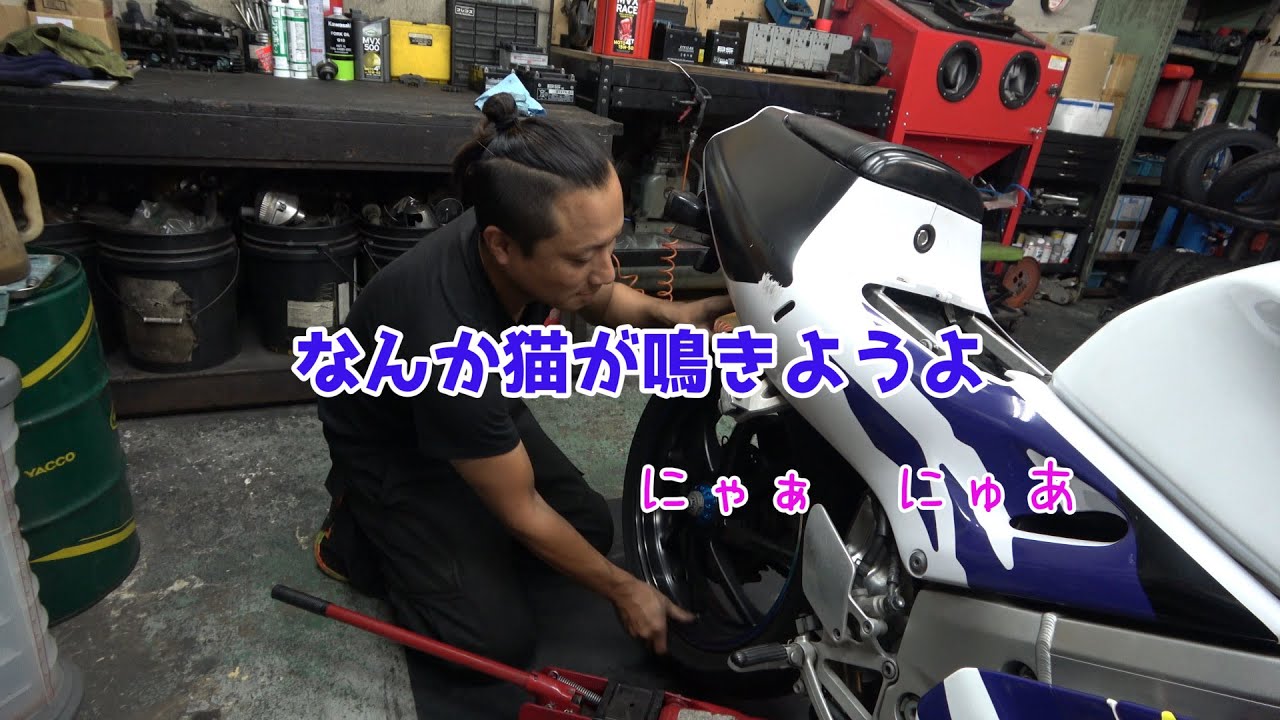 RVF400　バイク屋さんが試乗してたら猫の鳴き声がするようになりました
