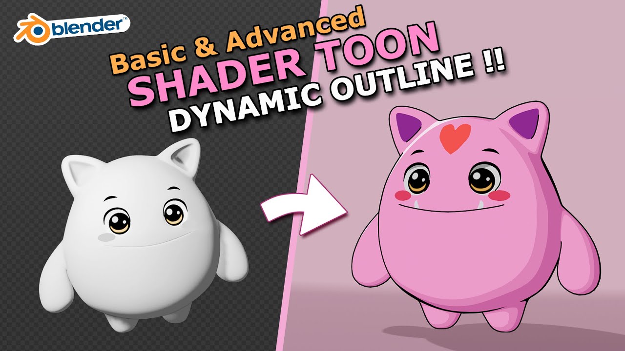Blender Anime Toon Shader и динамический контур Basic и Advanced