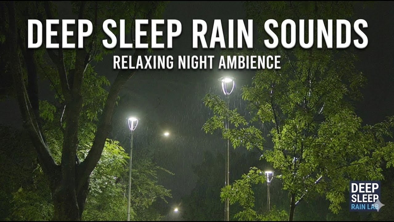 Heavy Rain at Night in the Park - Real Nature Rain Sounds for Sleep