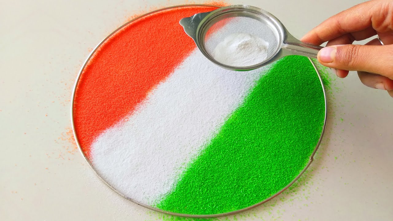 छलनी से बनाएं चटकदार 15 August Rangoli | Independence Day Rangoli 2025 | New Rangoli Designs Ideas