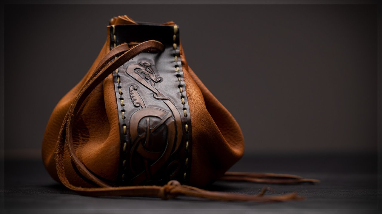 Make a LEATHER DICE BAG - ASMR