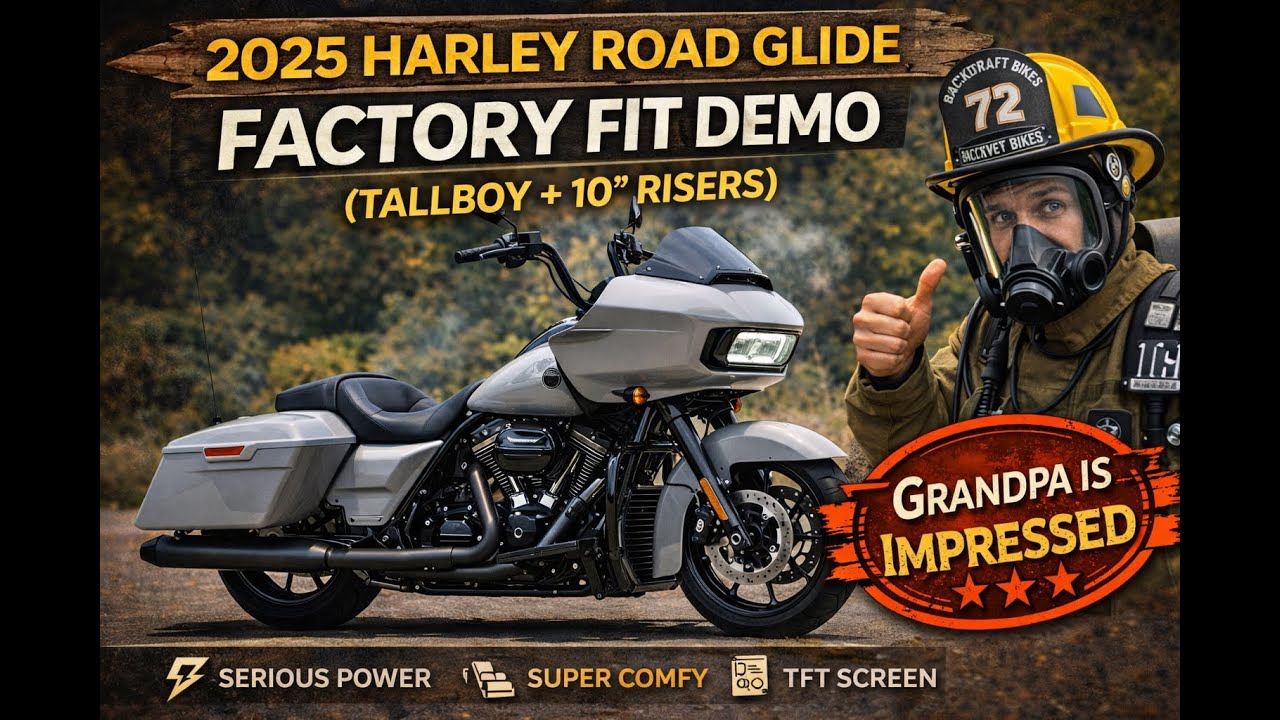 🚒2025 Harley Road Glide – Factory Fit Demo (Tallboy + 10