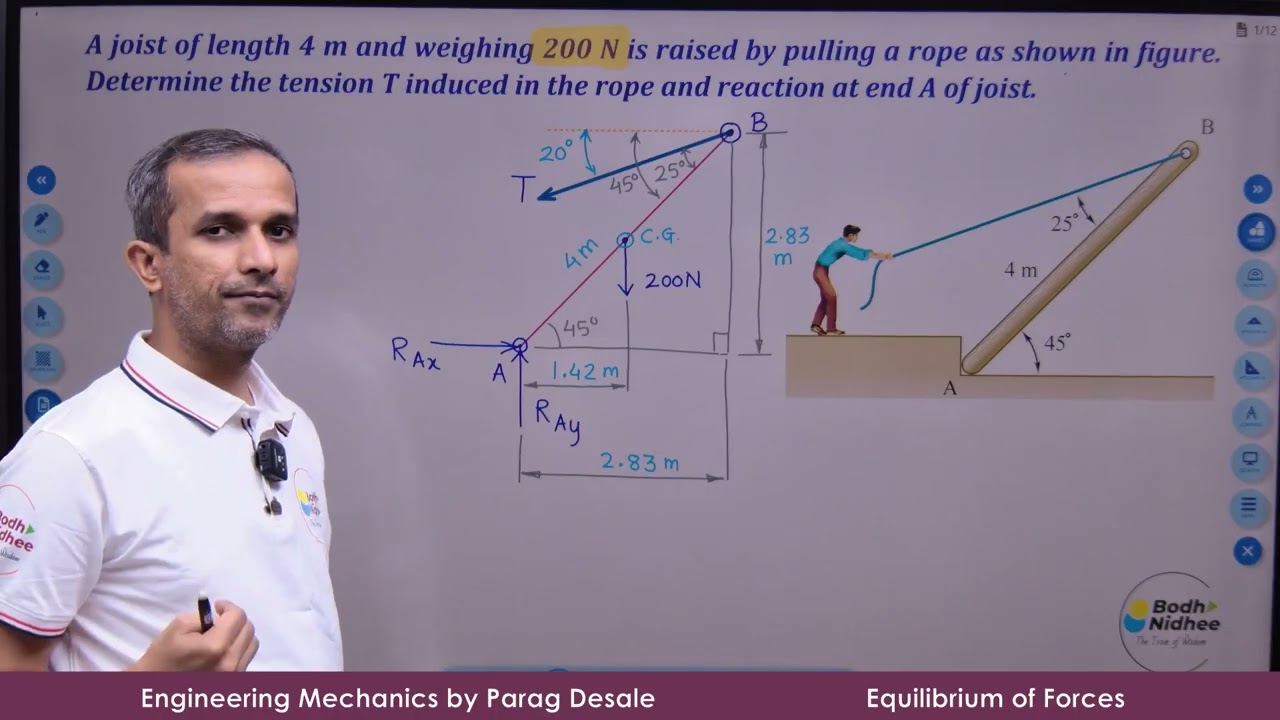 Equilibrium of Beams Ex 6 I Engineering Mechanics