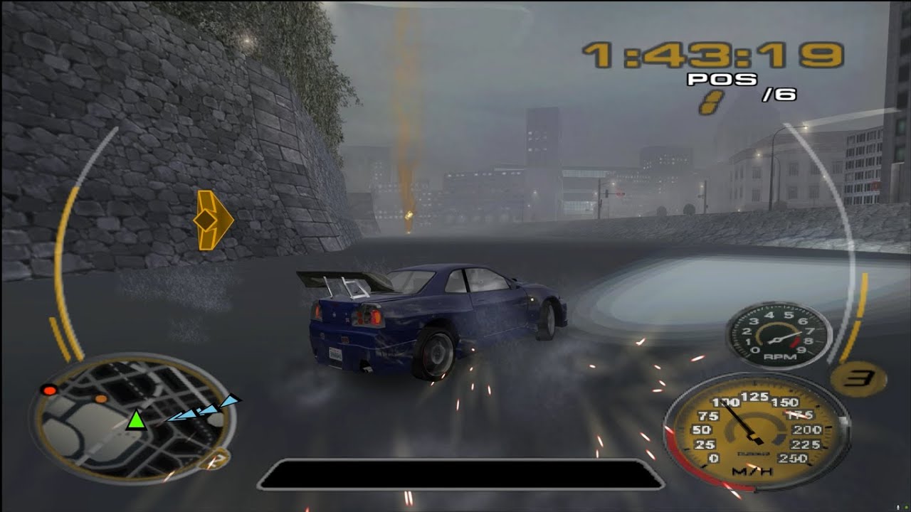 MIDNIGHT CLUB 3 GAMEPLAY + REPLAY AT 4K 60FPS [PCSX2 1.6.0] | NISSAN SKYLINE IN TOKYO