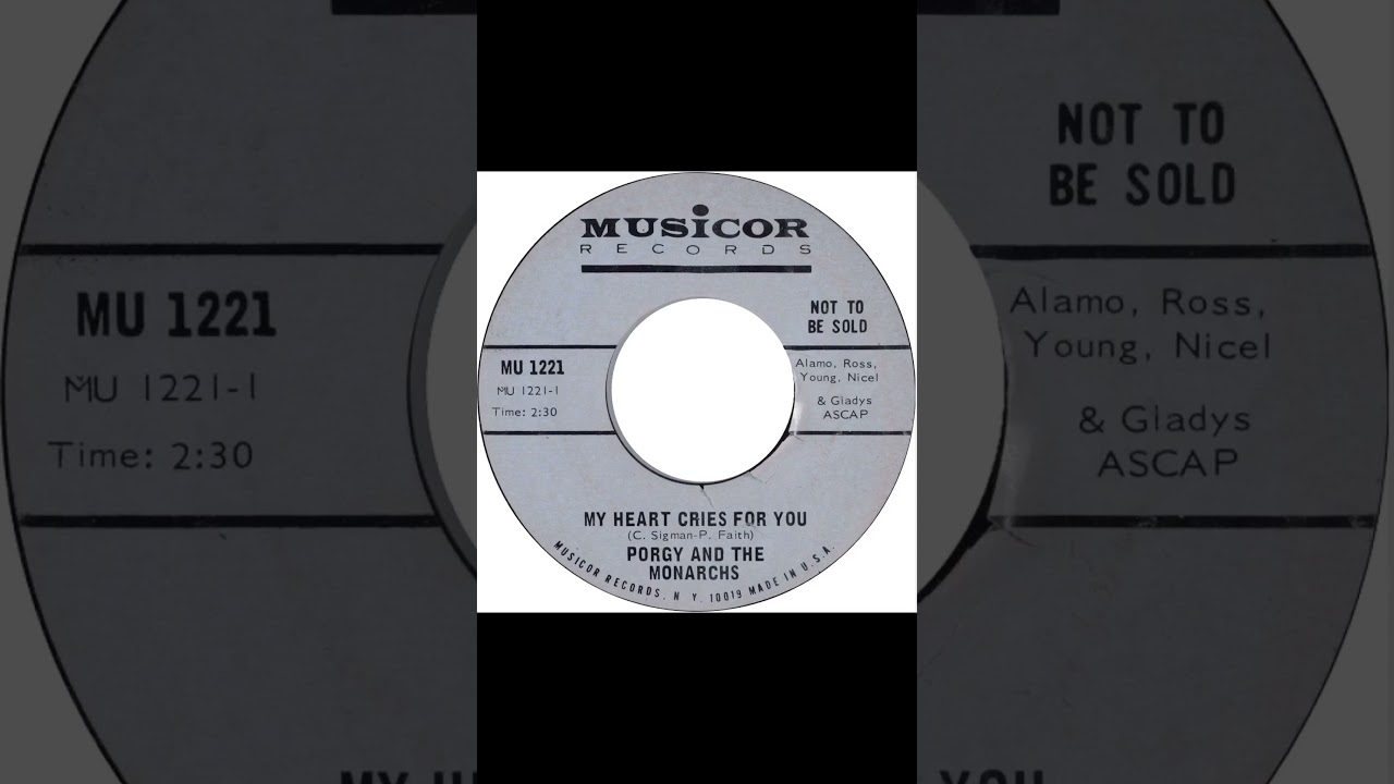 Porgy & The Monarchs - My Heart Cries For You - US Musicor Records Demo released 1966
