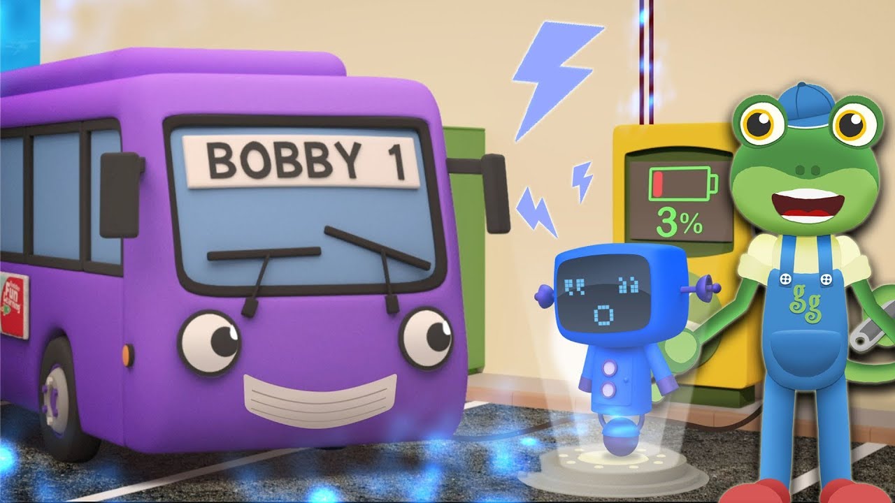 Bobby The Bus Goes ELECTRIC | Gecko's Garage | Trucks For Children | Educational Videos For Kids