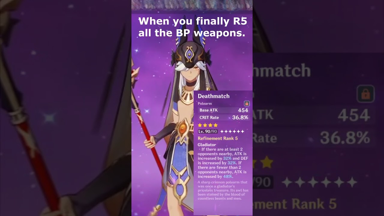 When you R5 all the BP weapons in Genshin...