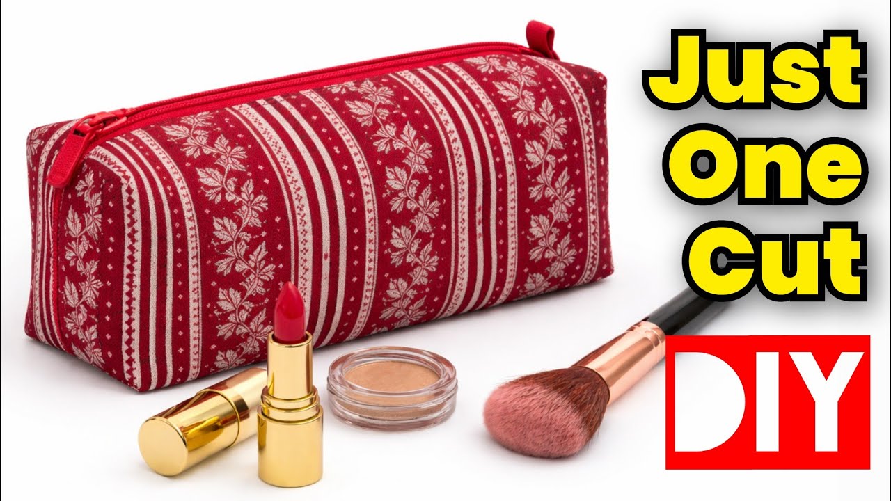 DIY Cosmetic Pouch from Fabric 👝| Step-by-Step Stitching | Pouch cutting and stitching 