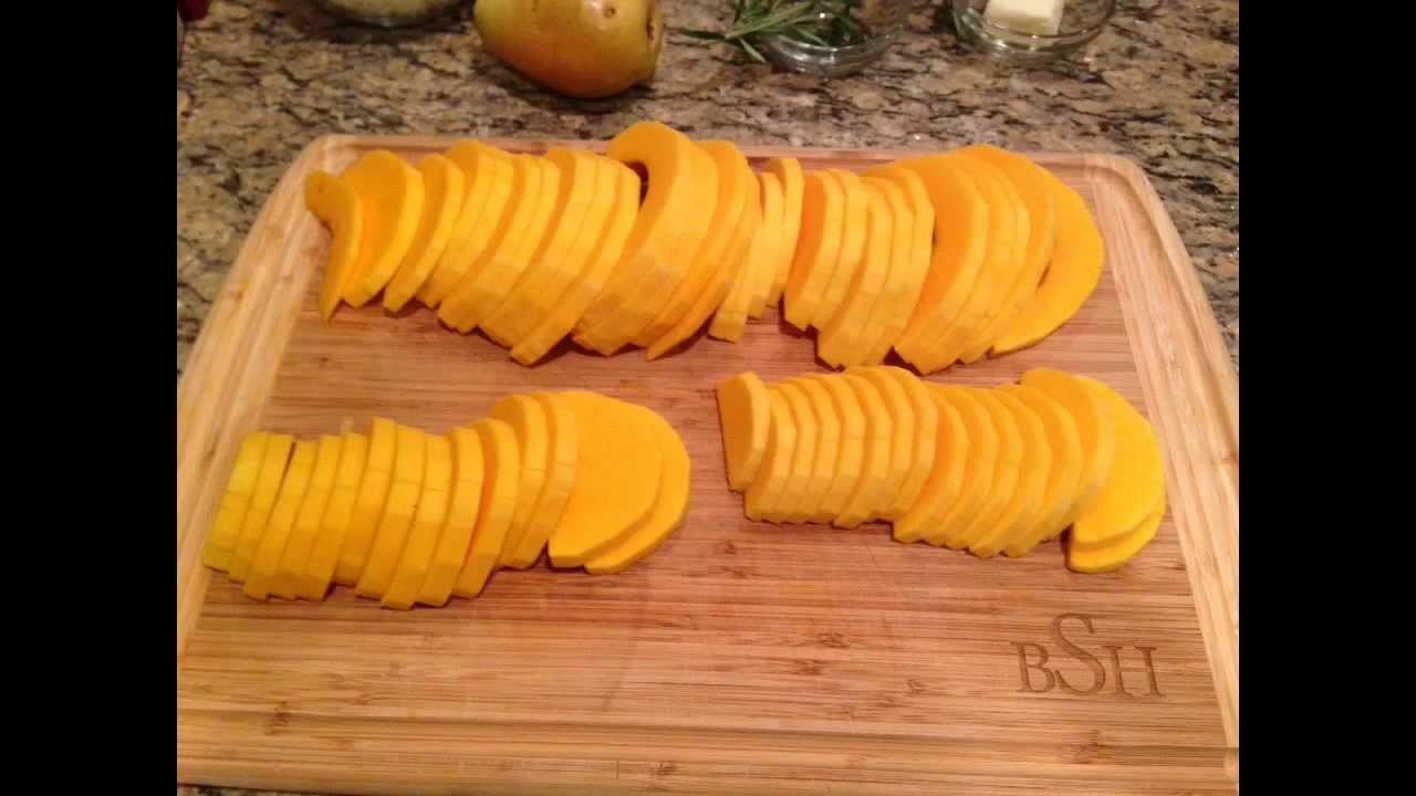 Butternut Squash Soup with Roasted Pears and Rosemary