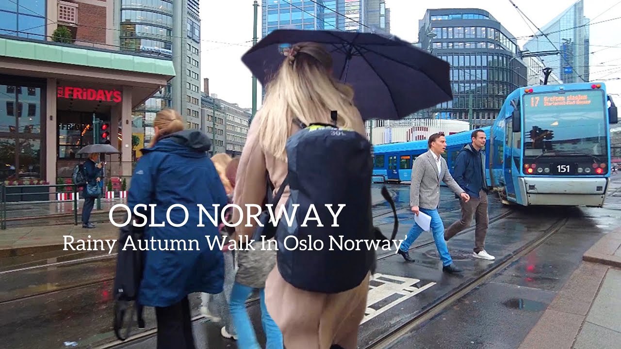 Rainy Autumn Walk In Oslo Norway🇳🇴 Virtual Walking Tour’ 4K/60ftp