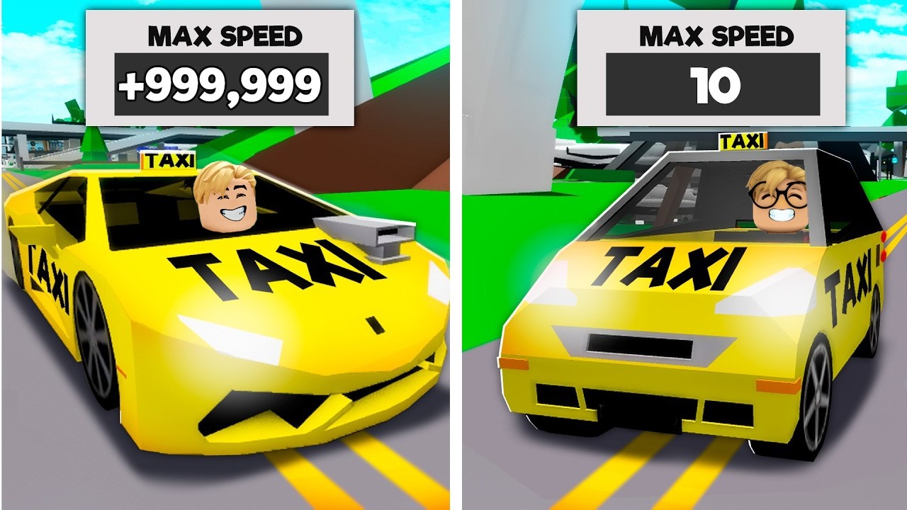 فيلم روبلوكس : تطوير السرعة من ابطأ تاكسى بسرعة 10 🚕 الى اسرع تاكسى 999.999 😱🔥 واجهة اغرب زبائن😂