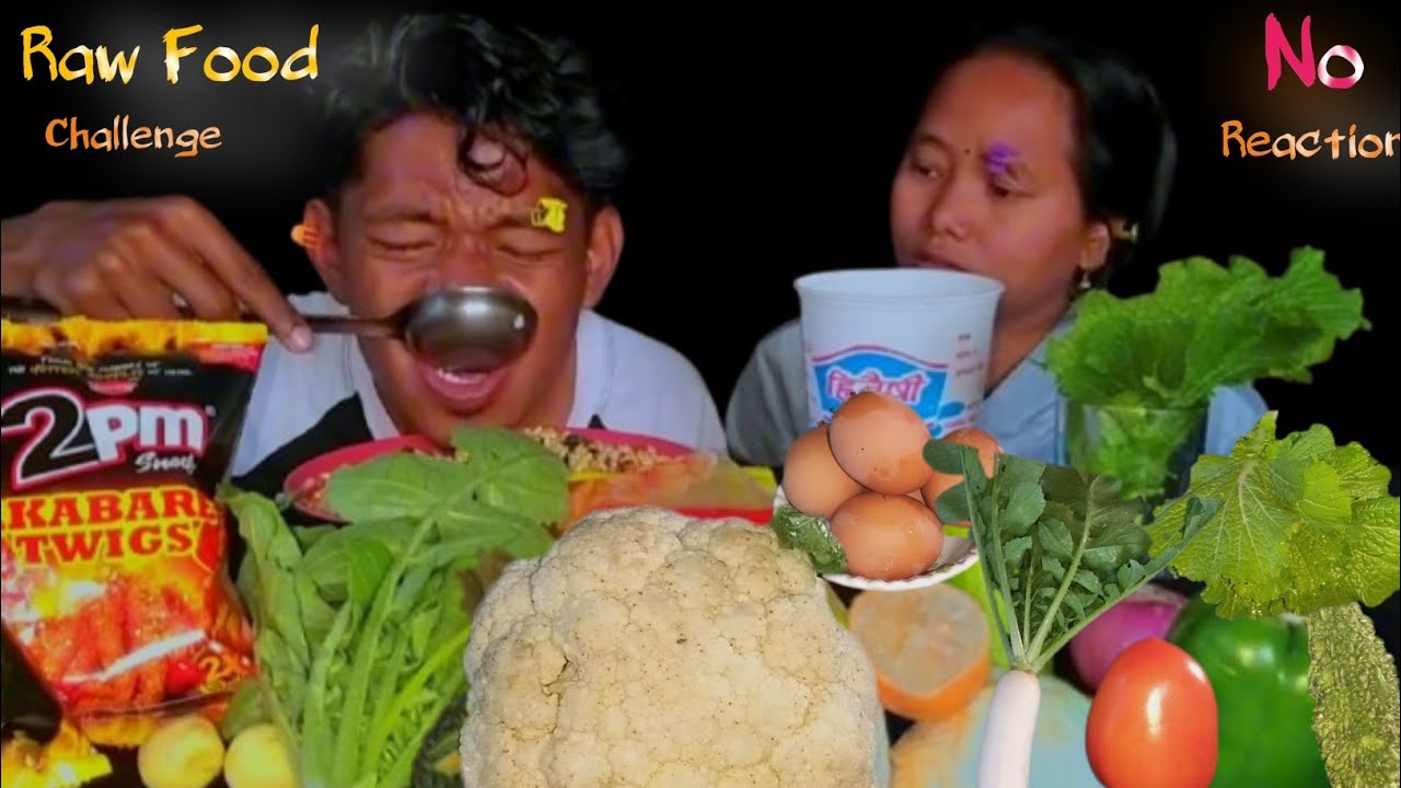 Raw Food Eating Challenge || No Reaction || Punisment Chimti