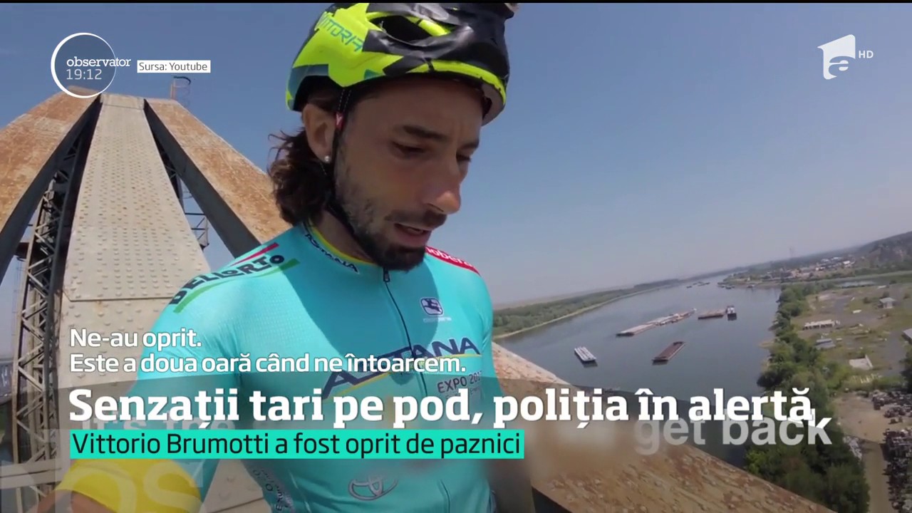 Un celebru cascador italian, senzații tari pe podul de la Cernavodă