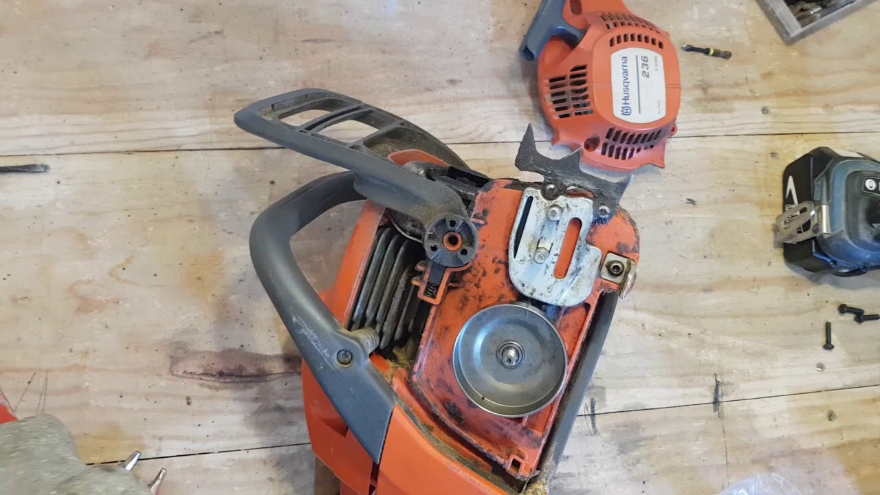 HUSQVARNA 236 HOW TO CHANGE THE CLUTCH TO THE CHAINSAW