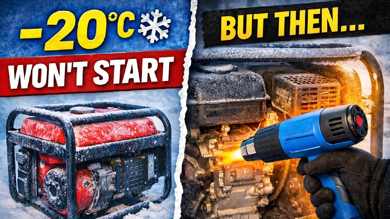 Генератор замерз при −20°C ❄️ Простой трюк, который его спас 🔥⚡