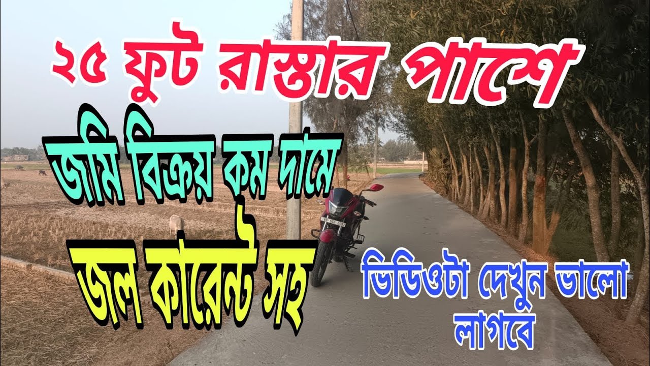 জমি বিক্রয় কম দামে জল কারেন্ট সহ দারুন একটি জমি 25 ফুট রাস্তা পাশে শীঘ্রই যোগাযোগ করুন