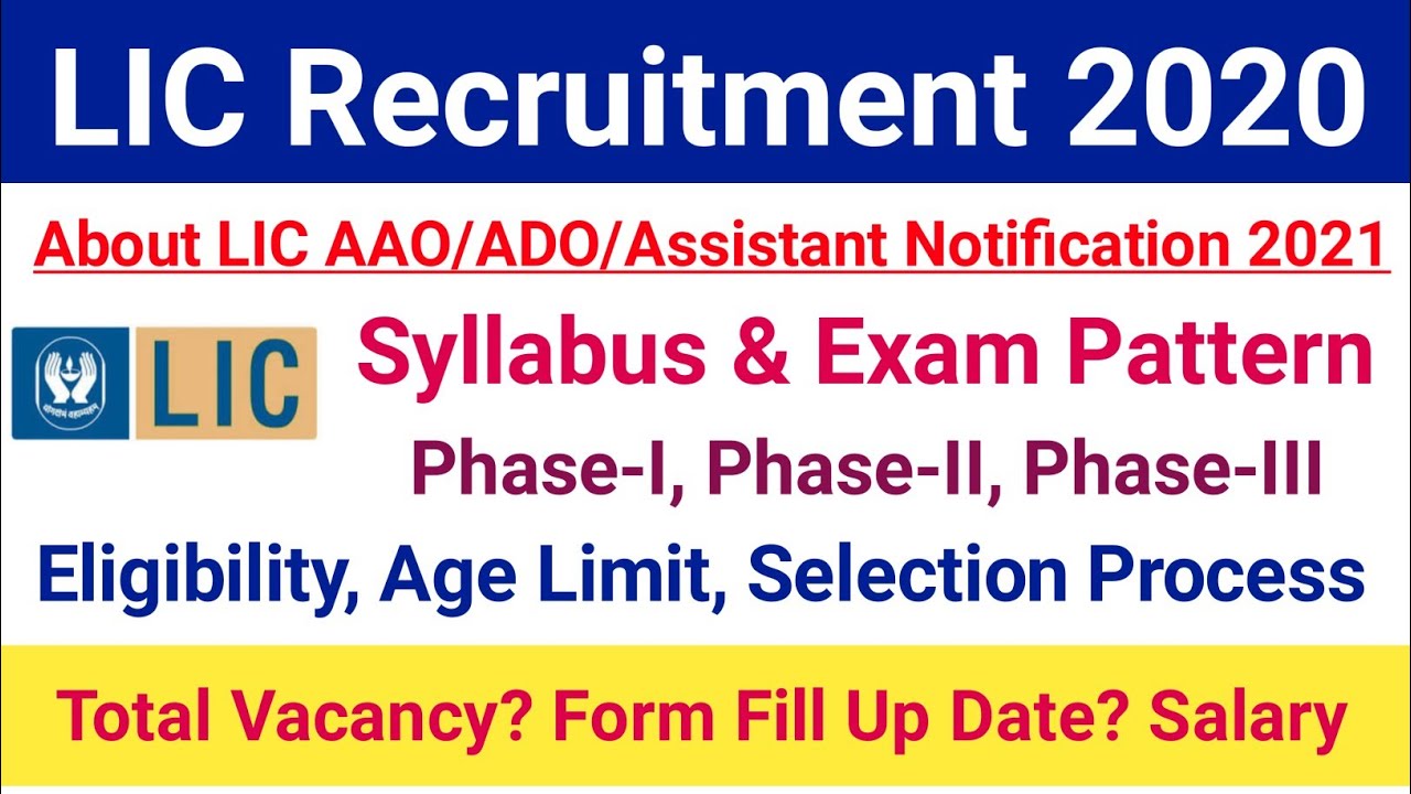 About New Recruitment Of Insurance 2021|LIC AAO,ADO,Assistant Recruitment 2021|LIC AAO Syllabus 2021