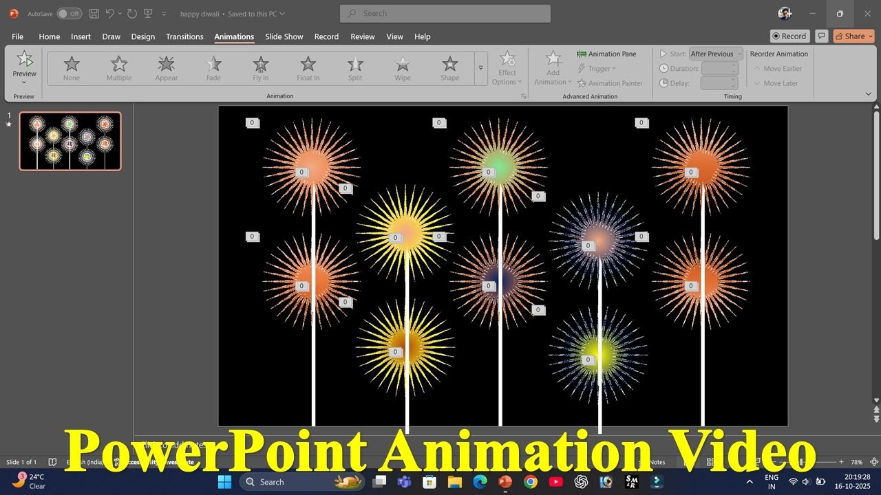 Fireworks in powerpoint presentation | Diwali Special PPT Effects | PowerPoint Animation Tutorial