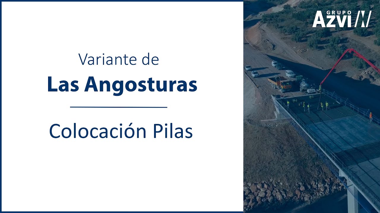 Azvi coloca las pilas del viaducto del r&iacute;o Salado en la variante de Las Angosturas