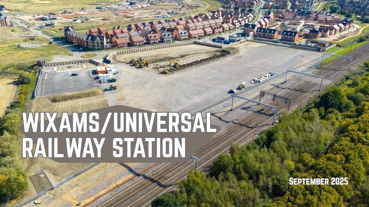 Обновление железнодорожной станции Wixams / Universal Studios UK, сентябрь 2025 г.