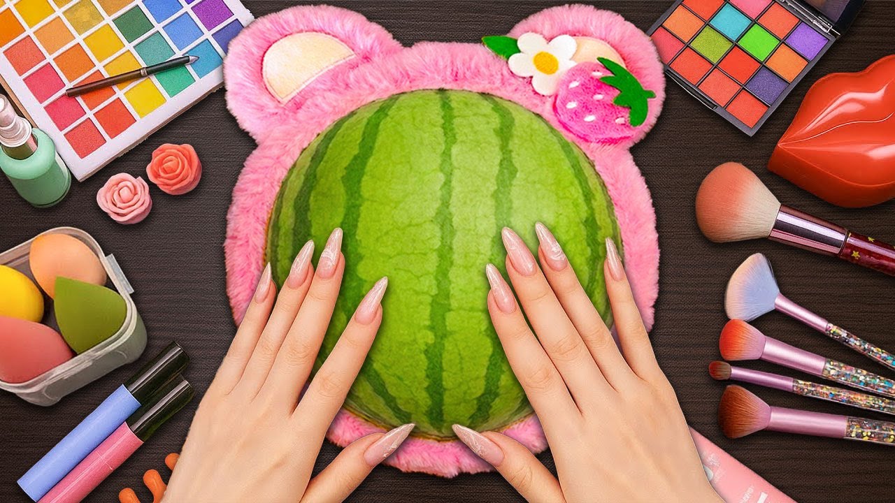 ASMR Makeup on Watermelon (No Talking)